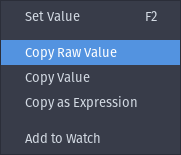 VSCode Copy Raw Value